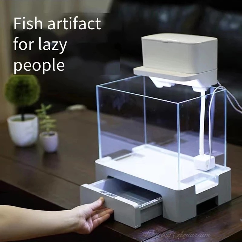 Aquarium desktop small fish tank hanging circulating filter small three-in-one oxygen supply filter 