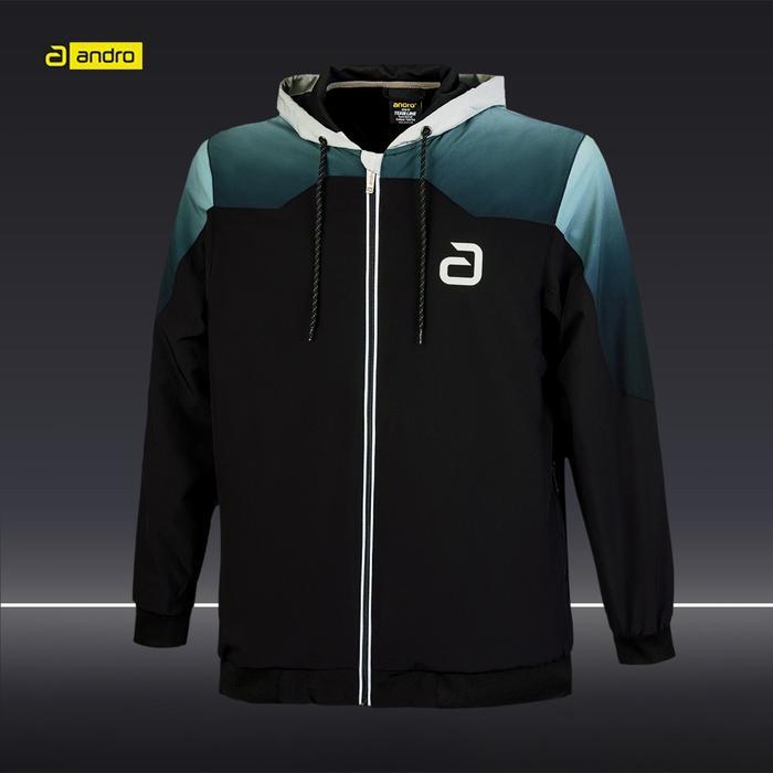 Jaket Jacket Tenis Meja Pingpong Andro Salivan Black Grey Original