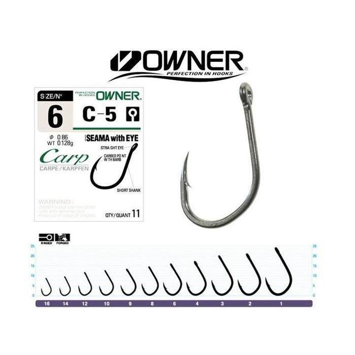 TERBARU! MATA KAIL OWNER C-5 (CARP / ISEAMA With EYE) (BLACK CHROME LUBANG) BISA GOSEND!