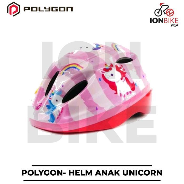 Helm Sepeda Anak Polygon Unicorn Helmet Kids Murah Tebal Bersepeda Ringan Space Dino Cewek Cowok