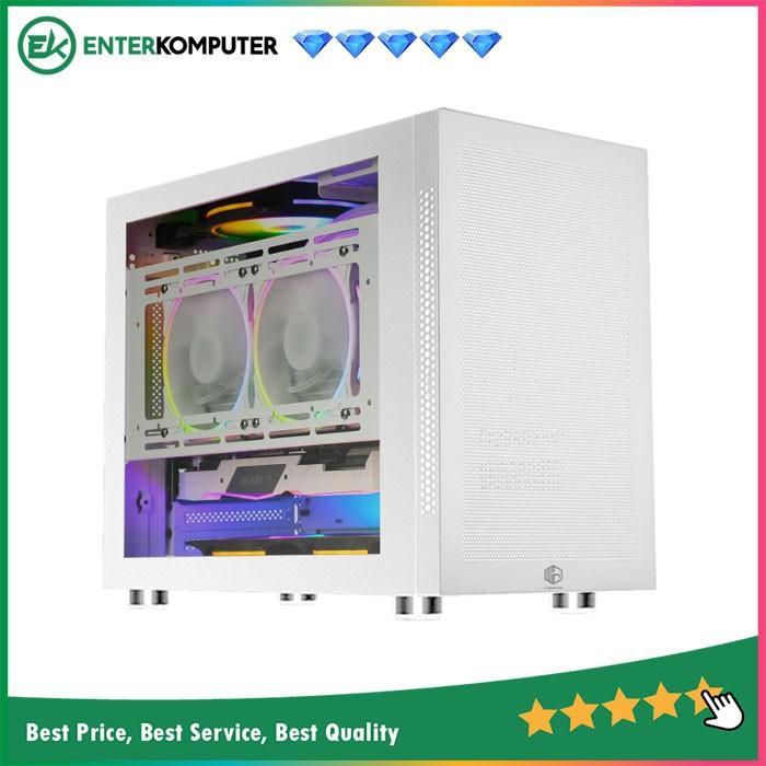 Casing CUBE GAMING AXEL V2.0 GLASS WHITE - SIDE TEMPERED GLASS