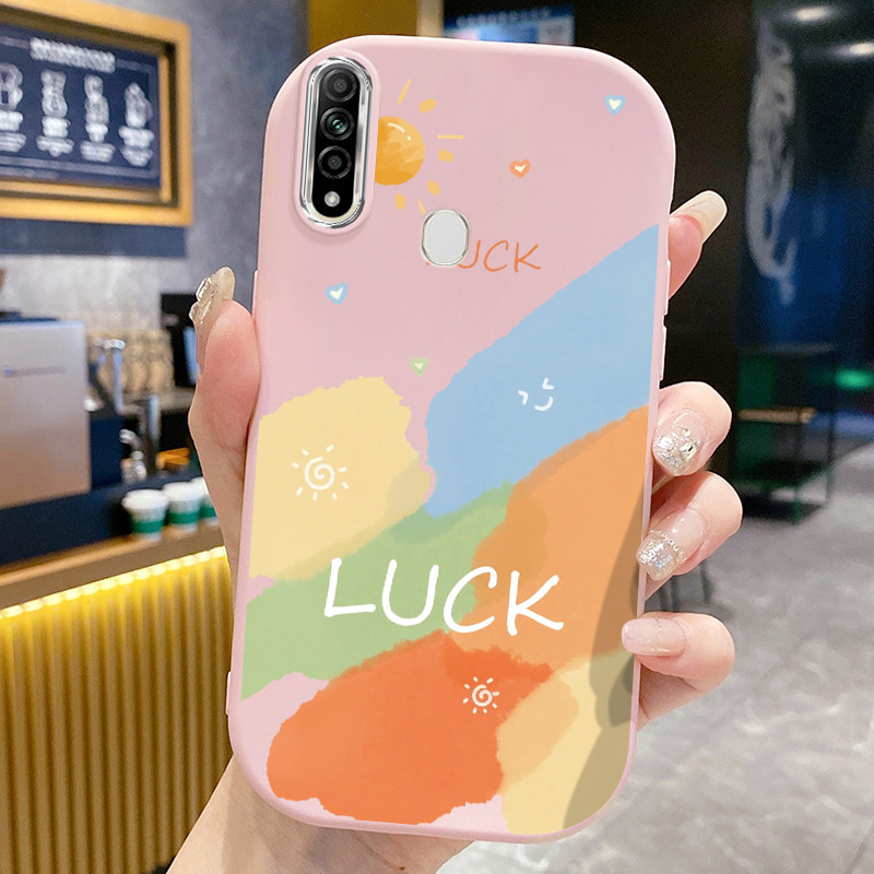 Casing Hp Untuk OPPO A31 2020 A8 Case Rainbow and smile Kasing silikon round and plump Cesing modern