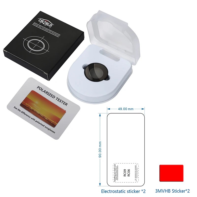for 70mai New Rear Camera RC12 CPL Filter for 70MAI RC12 Static Electricity Sticker