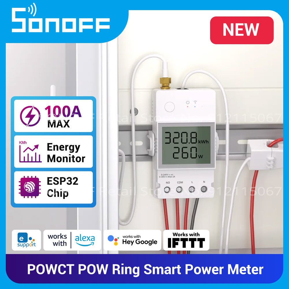 SONOFF POWCT 100A WiFi POW Ring Smart Power Meter Split CT Sensor ESP32Chip Energy Monitor for Smart