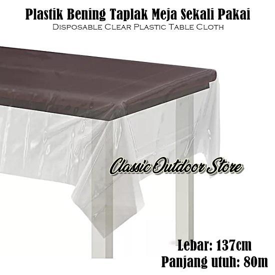 Plastik Taplak Meja Bening Transparan Disposable Meteran Murah