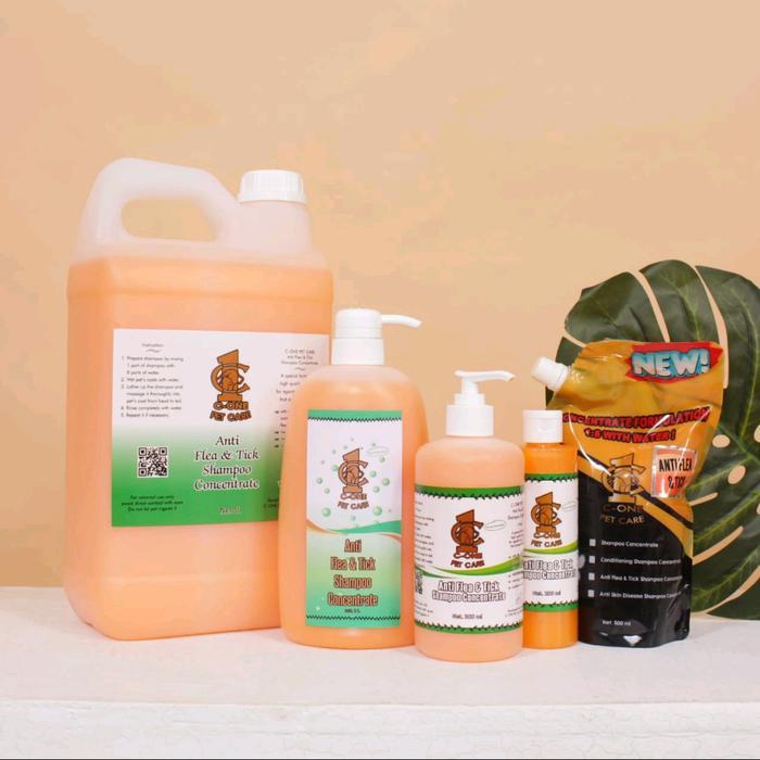 ANTI FLEA & TICK SHAMPOO CONCENTRATE C-ONE PET CARE UTK ANJING & KUCING 1 LITER
