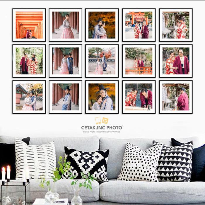 4PCS FOTO BLOK INSTAWALL Cetak Foto + Frame Dinding 8R 20x20cm