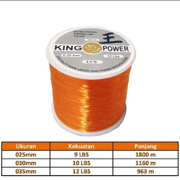 Senar pancing king power/senar layang oren 0,25/0, 30/0, 35