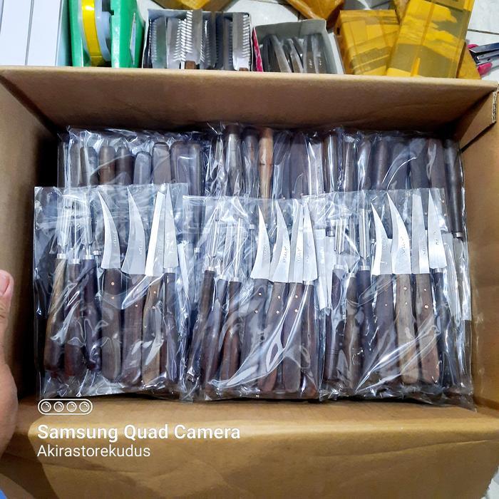 Pisau Ukir Buah 1 Set Isi 7 Pcs Bonus Dompet Pisau Biru Souvenir