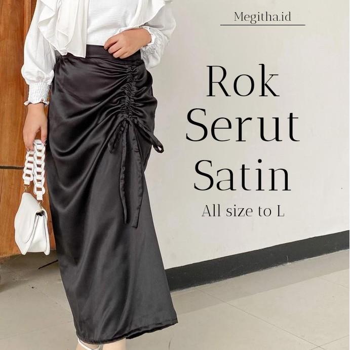 Rok serut rok serut satin rok span serut Fit Karet