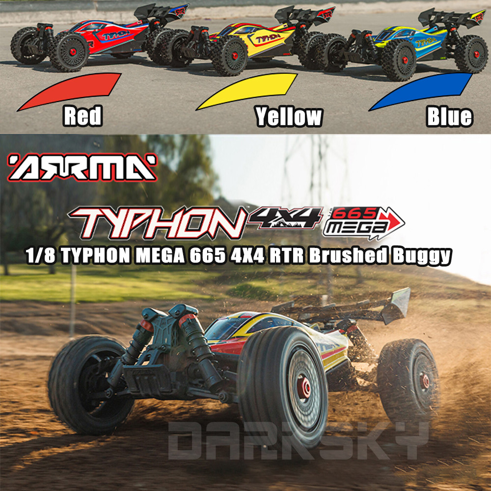 ARRMA 1/8 TYPHON MEGA 665 4X4 RTR 4WD BRUSHED BUGGY Adults Children's Toys