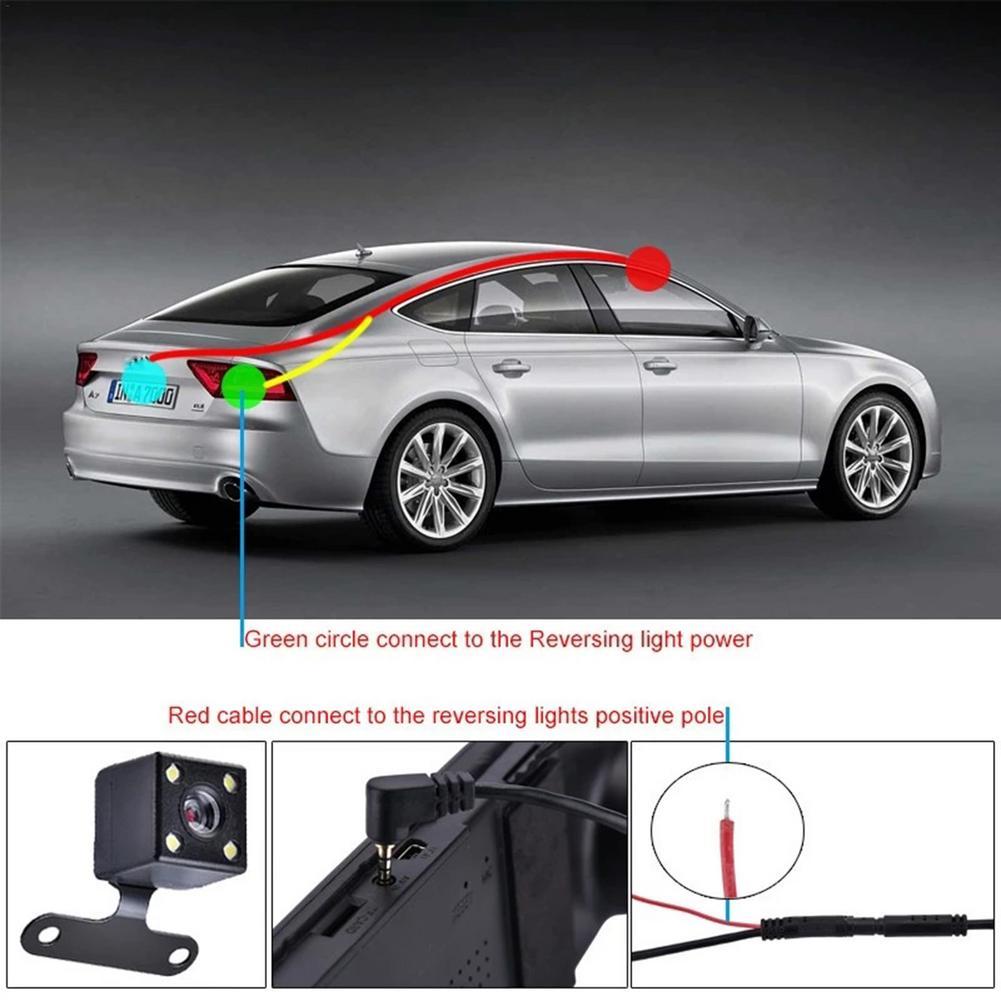 5Pin Car Mounted Car DVR 4LED Rear View Camera 170 Motor Vehicle Mirror Dash Cam DVR Rear View