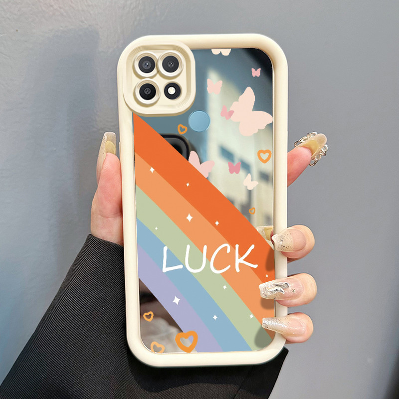 Casing Hp OPPO A15 A15s A35 Case Casing Graffiti Pelangi Pola Kasus cermin tangga HP Kasing Silikon 