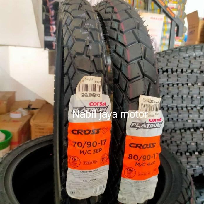 Ban Tubles Motor Bebek CORSA CROSS S 70/90 - 80/90 Ring 17 Sepasang