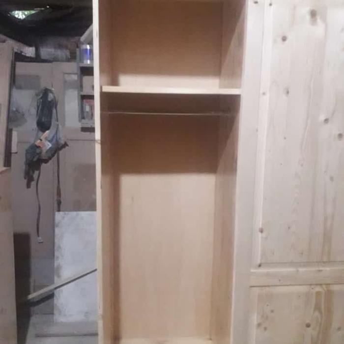 lemari pakaian geser 2 pintu kayu jati Belanda