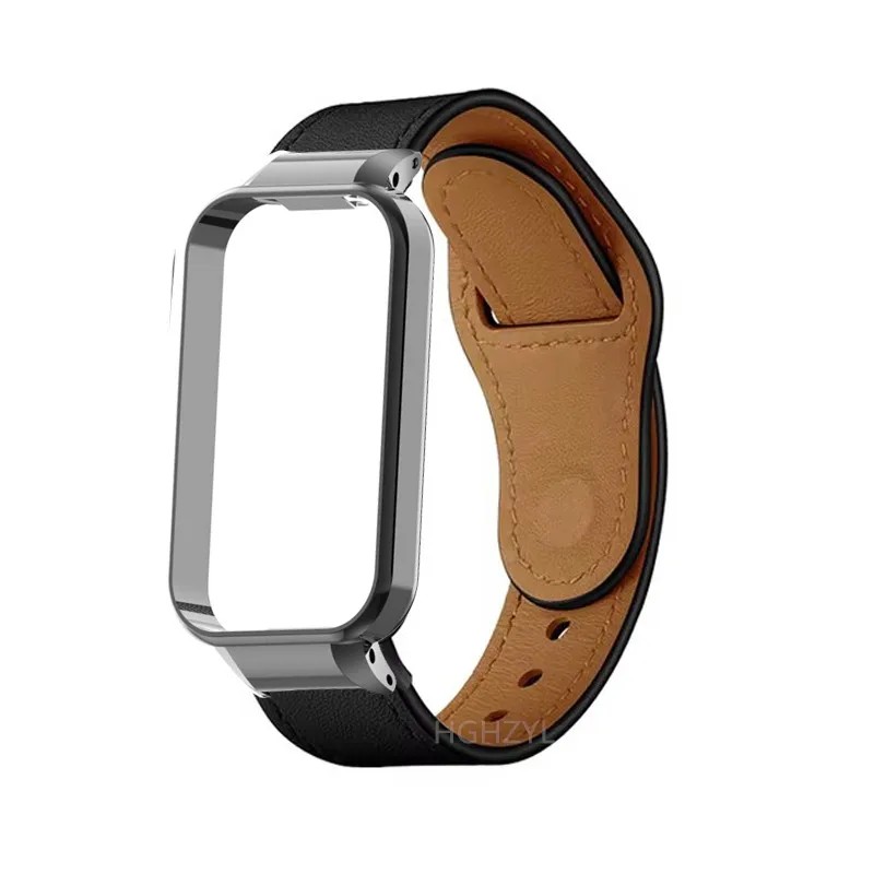 Leather Strap for Amazfit Band 7 Wristband Soft Watch Band Replacement Bracelet for Amazfit Band 7