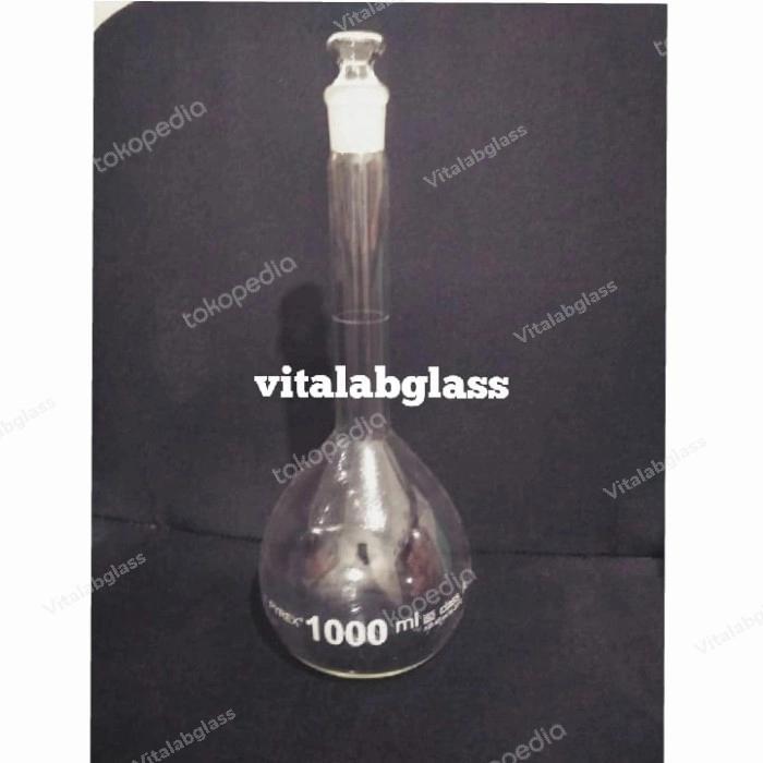 TEREMURAHTERLARIS READY SILAHKAN DIORDER LABU UKUR/VOLUMETRIK FLASK 1000 ML PYREX