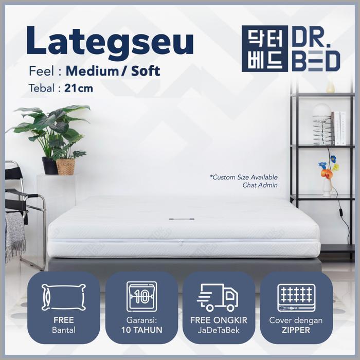 Kasur LATEX Lategseu DR.BED uk 140 x 200 x 21cm - 160 x 200 x 21 cm