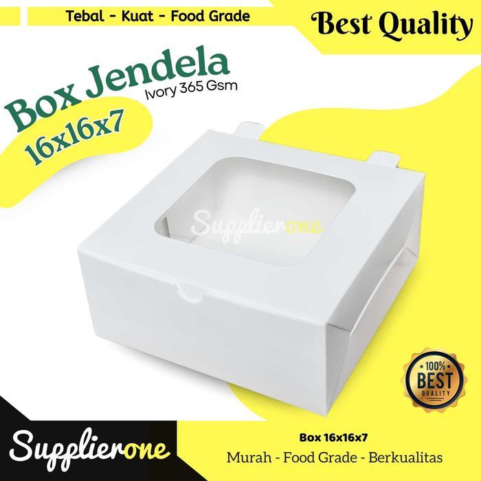 Dus Snack 16x16x7 Putih 25 Pcs / Dus Kue / Dus cemilan / Box Makanan / Kotak Cemilan / Kemasan