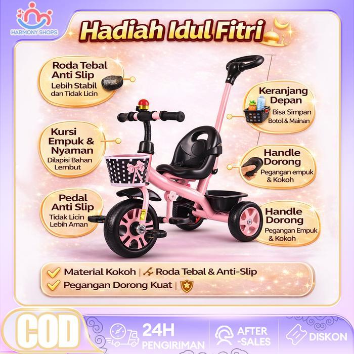 Free KardusSepeda roda tiga sepeda roda 3 bayi tricycle anak Kursi Stroller Trike Anak-Anak Toys