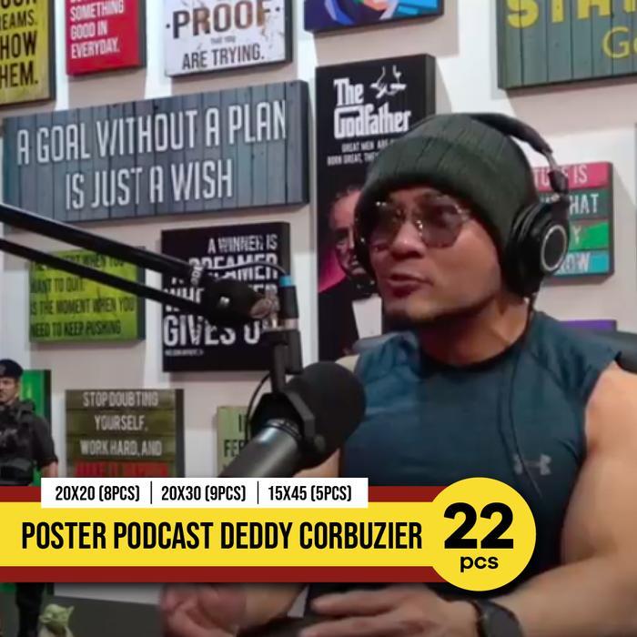 [22pcs / FULLSET] Poster Podcast Deddy Corbuzier Close The Door Wall Decor Retro Vintage Quote