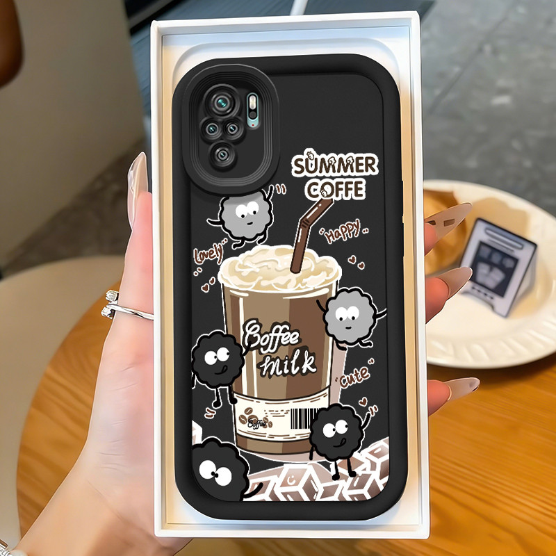 Casing Hp untuk Xiaomi Redmi Note 10 Note 10s Note 10 Pro Max POCO M5s Case Cartoon Coffee Kasing ba