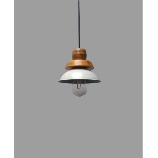 Lampu Gantung Minimalis Metal Wood Vintage Retro Industrial Kayu Pasti Ori