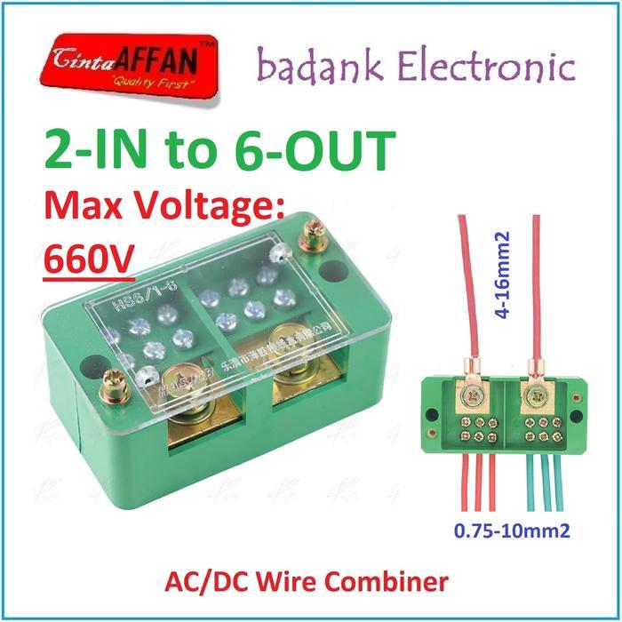Terbaru Ac/Dc Wire Combiner (2-In To 6-Out) Junction Box Solar Panel Surya