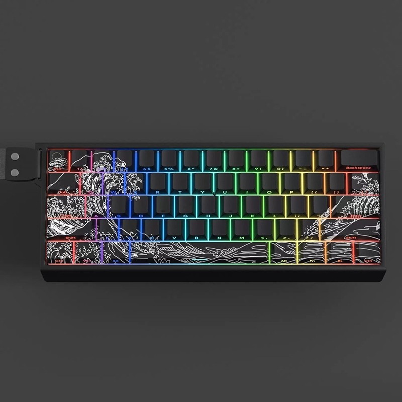 Ukiyo-E Gradient Keycap PBT Personalized Side Carving Black Hot Sale in Stock