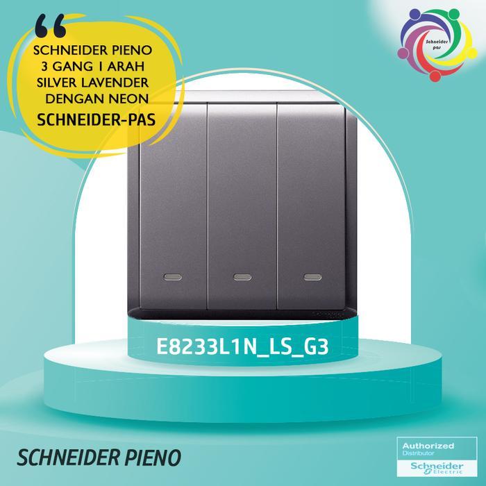 Schneider Pieno 3 Gang 1 Arah Silver Lavender Dengan Neon