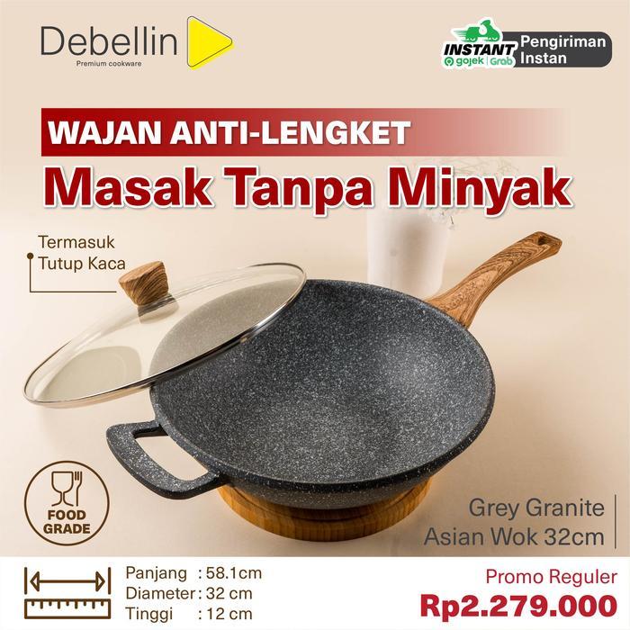 Debellin Grey Granite Wok Pan 32 Cm