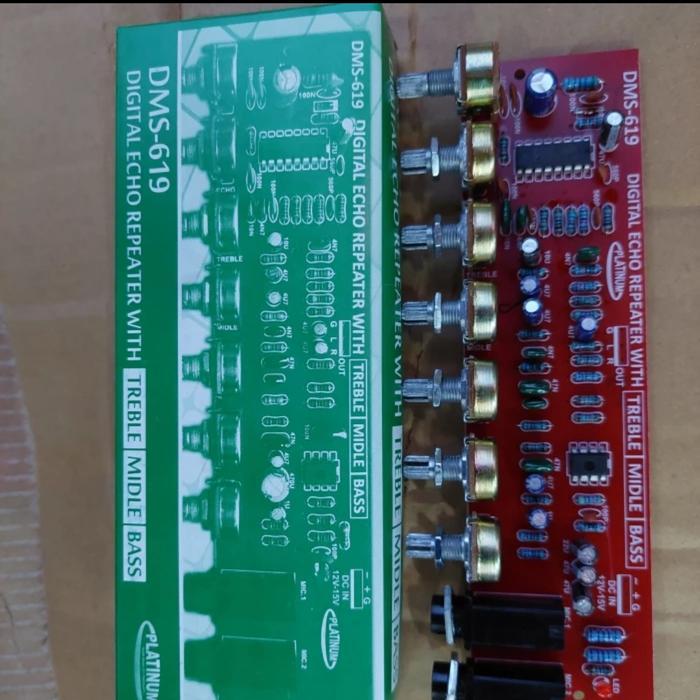 ( Dms 619 ) Digital Echo Repeater With Dengan Tone Kontrol Control Penguat 2 Mic Microfon Karaoke