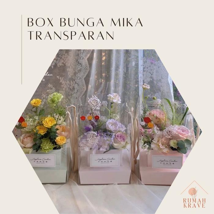 Box Bunga Mika Transparan Portable Instan Flower Box