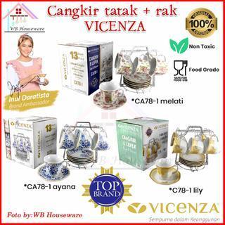Vicenza Tea Set Cangkir Set Segi Delapan CA78-1 Mewah Original motif claudia /cangkir vicenza