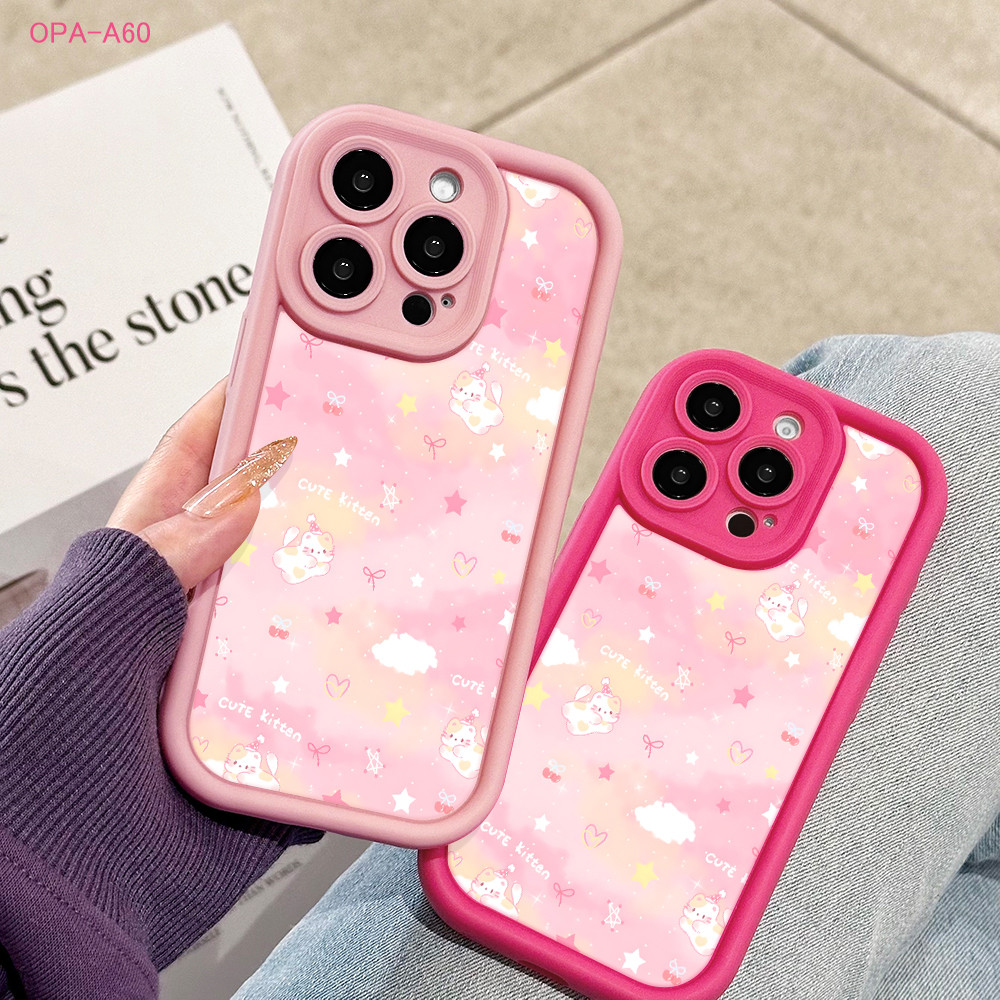 Rose Pink Full Coverage For OPPO A60 A54 A57 A77S A76 A96 A92 A52 A78 4G Softcase Kesing Case S2-720