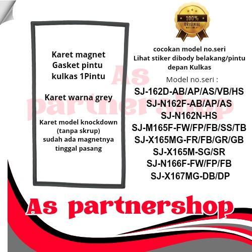 karet magnet gasket pintu kulkas 1pintu model sj-x165,sj-m165,sj-x167,sj-m165,sj-162,sj-n162,sj-n166