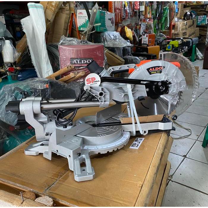MESIN MITER SAW POTONG ALUMINIUM KAYU 10" 10 INCH SLIDING ALDO 1080