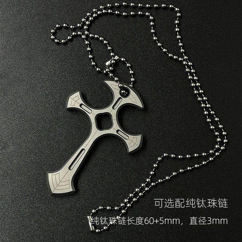 CK7A self-defense Thickened metal tactical defense cross pendant can be installed for tritium tube p