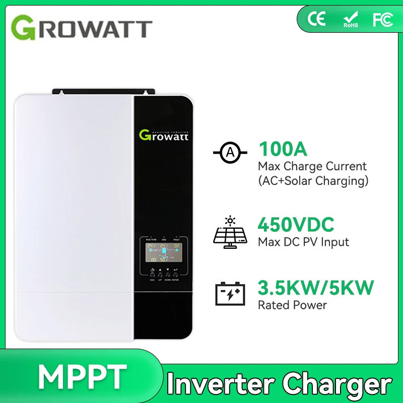 Ready Stock Growatt 48V 5Kw 80A Solar Inverter Spf 5000Es 5000W Wechselrichter Fotovoltaico Accumulo