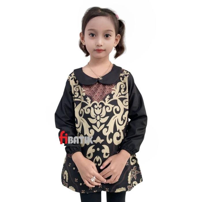 Best Seller Batik Anak Blouse Batik Anak Perempuan Usia 2-15 Tahun Sd-Smp Lengan Panjang Atasan