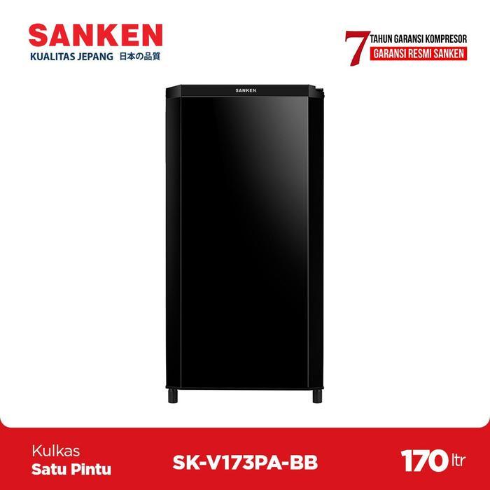 SANKEN Lemari Es / Kulkas 1 Pintu Rak Kaca SK-V173PA-BB [170L]
