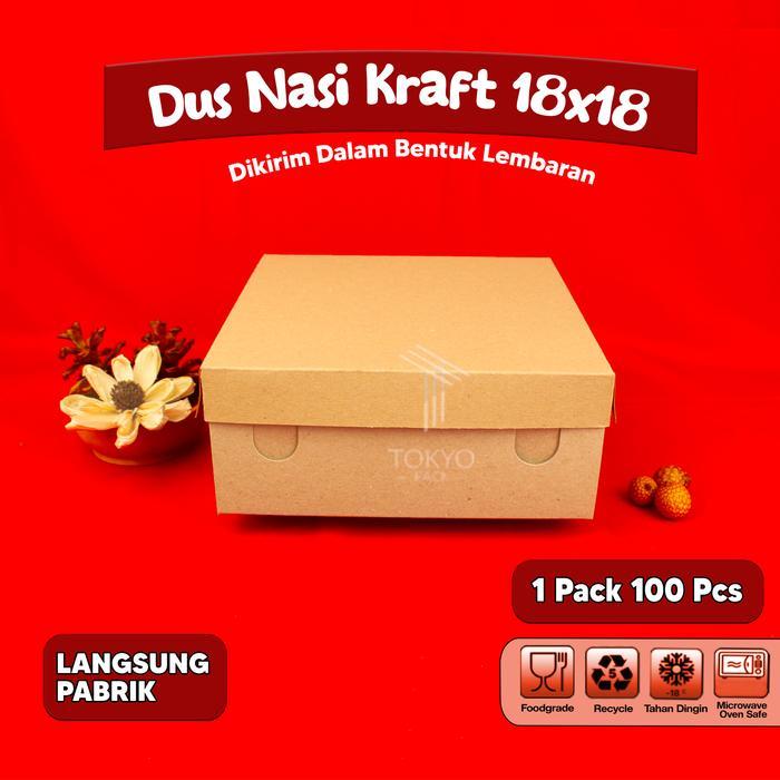 Kotak Nasi Kraft 18x18 Kotak Nasi / Kotak Kue Snack