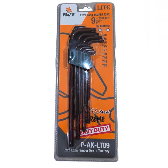 IWT kunci L set panjang (S2) HEX-TORX/HEX-BALL/HEX-HEX/TORX-TORX long