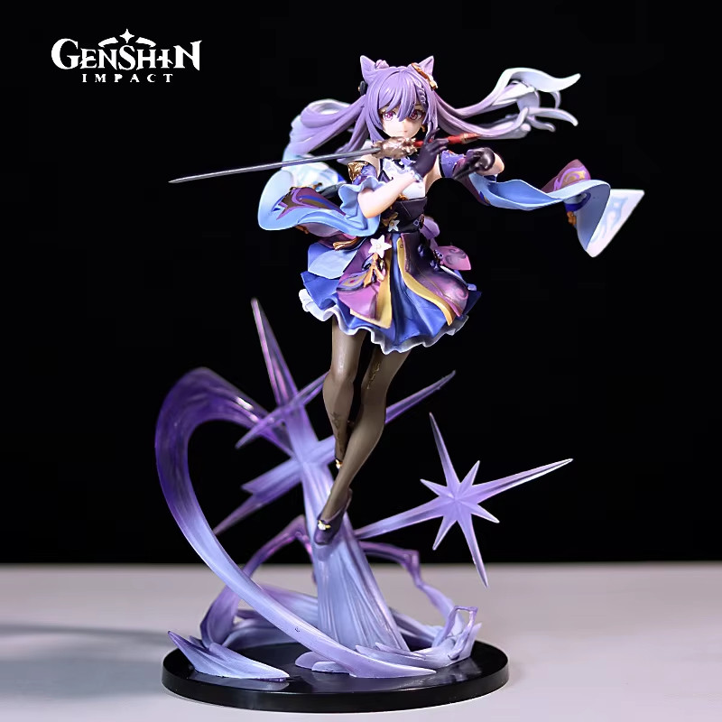 Genshin Impact Anime Figure Keqing PVC Action Figure Kamisato Ayaka Mona Figurine Collection Model