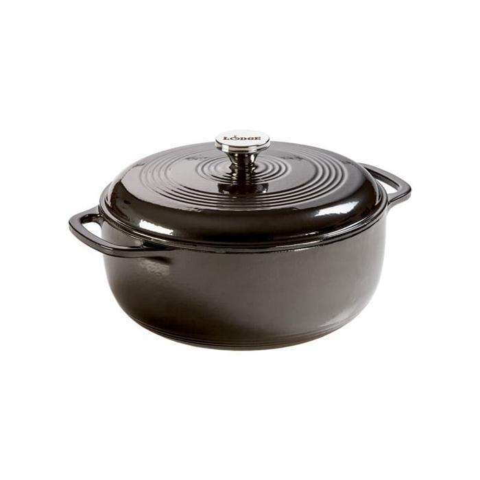 Lodge 6 Quart Midnight Chrome Enameled Cast Iron Dutch Oven EC6D18