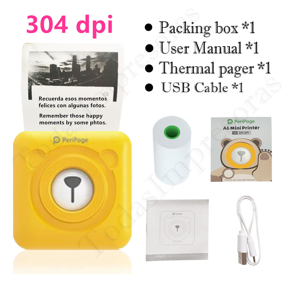 Peripage Original 304dpi A6 Thermal Photo Printer Mini Portable Bluetooth Pocket Printers Color