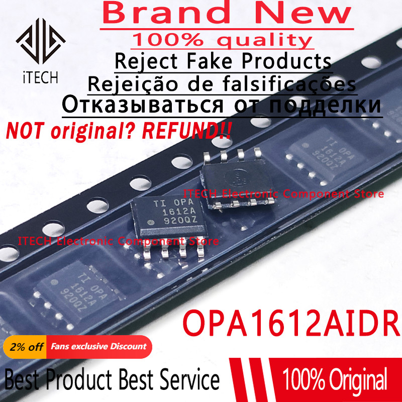 2pcs/lot Original OPA1612AIDR OPA1612A OPA1612 SOP8 Fever Audio Dual Operational Amplifier SMD IC