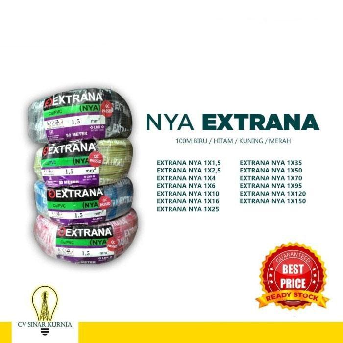 Kabel Listrik Nya 2,5Mm 2.5 Mm 100M Extrana Kabel Tunggal Sni