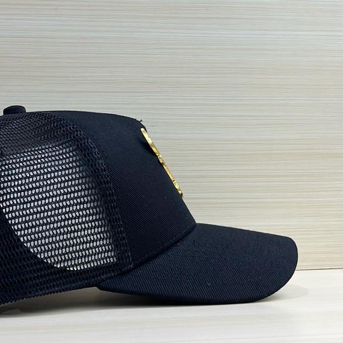 Topi Baseball Jaring Hitam Banteng Besi Gold