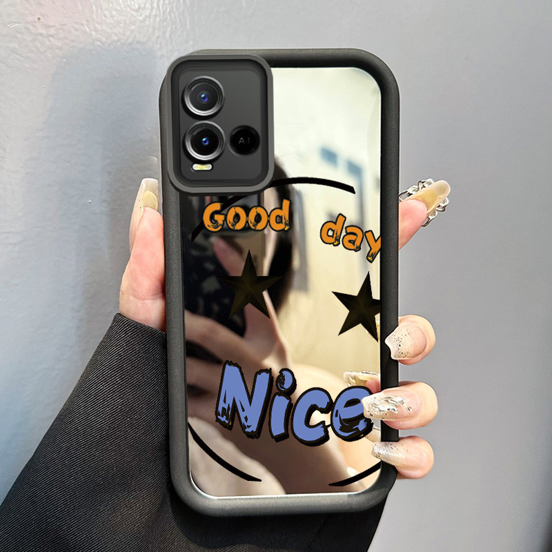 Casing Hp VIVO Y21 Y21s Y21T Y21E Y21A Y21G Y33T Y33s Case Casing tas wajah hantu Pola Kasus cermin 